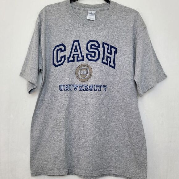 Vintage Y2K Cash University T Shirt Size Large - Picture 1 of 5